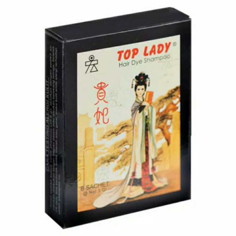 ok_ngeng (ORI) TOP LADY Hair Dye Shampoo Sachet Satuan || Pewarna Rambut Sampo Hitam (Bisa COD)