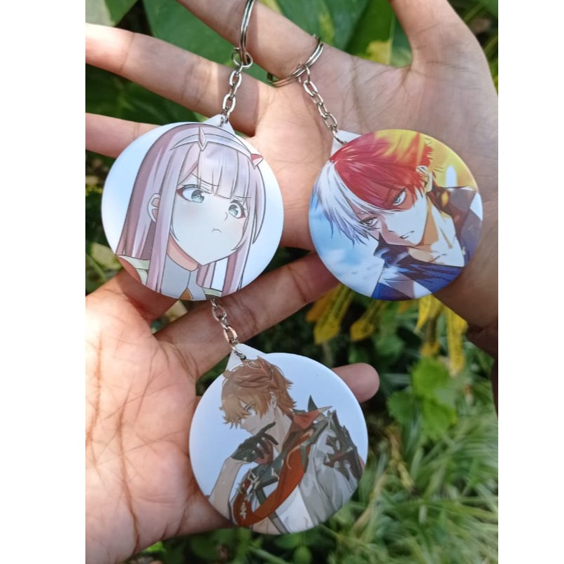 Jual Gantungan Kunci Plastik Besar - Kecil Custom Anime Kpop Gambar