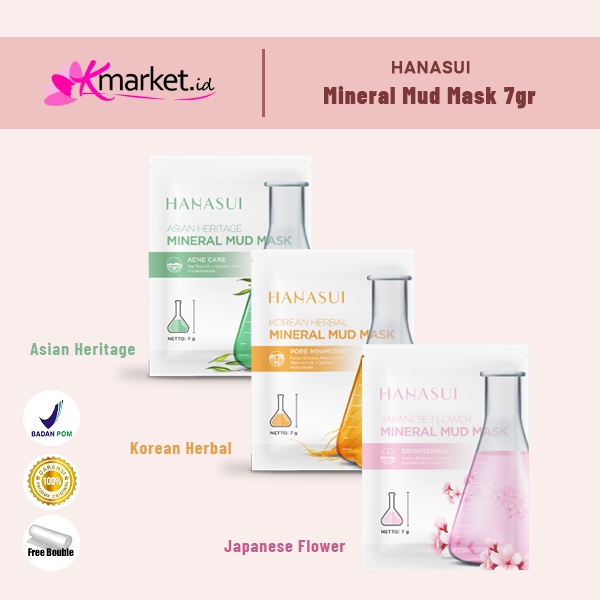 Hanasui Mineral Mud Mask [Japanese Flower | Korean Herbal | Asian Heritage] 7gr