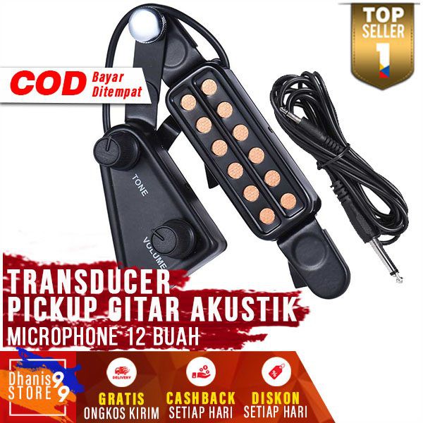 Transducer Pickup Gitar Akustik Plus Volume Control Pick Up Gitar Mudah Digunakan Microphone Gitar