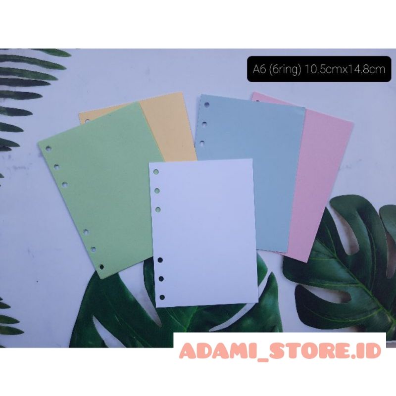 

Isi Binder Warna Polos A6 (6ring) Loose Leaf Plain 70 gsm