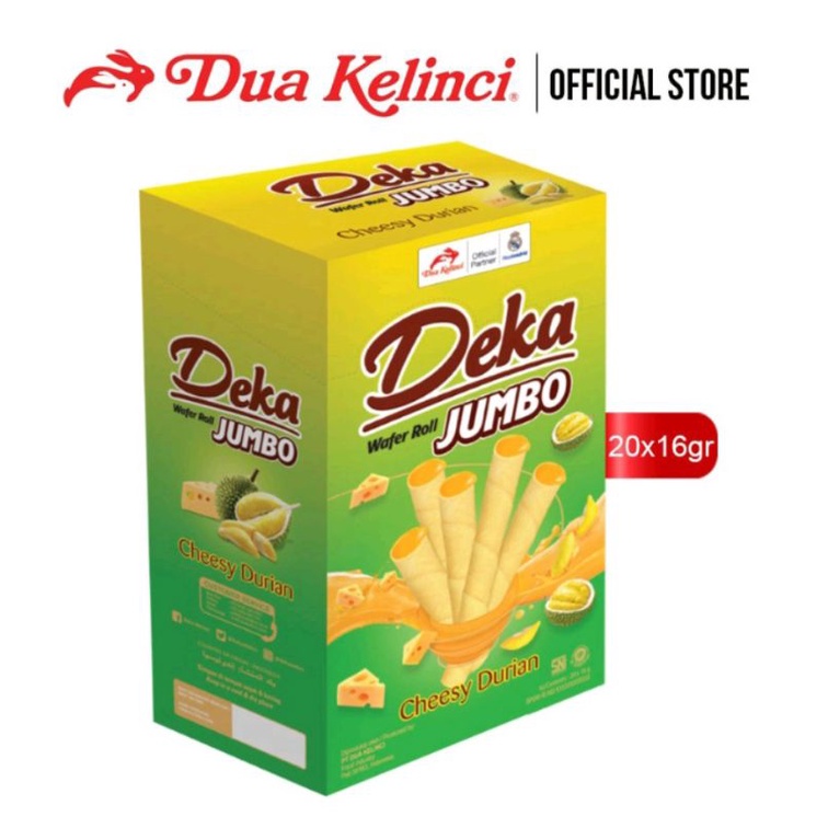 

Deka Wafer Roll Jumbo Cheesy Durian 20 x 16gr