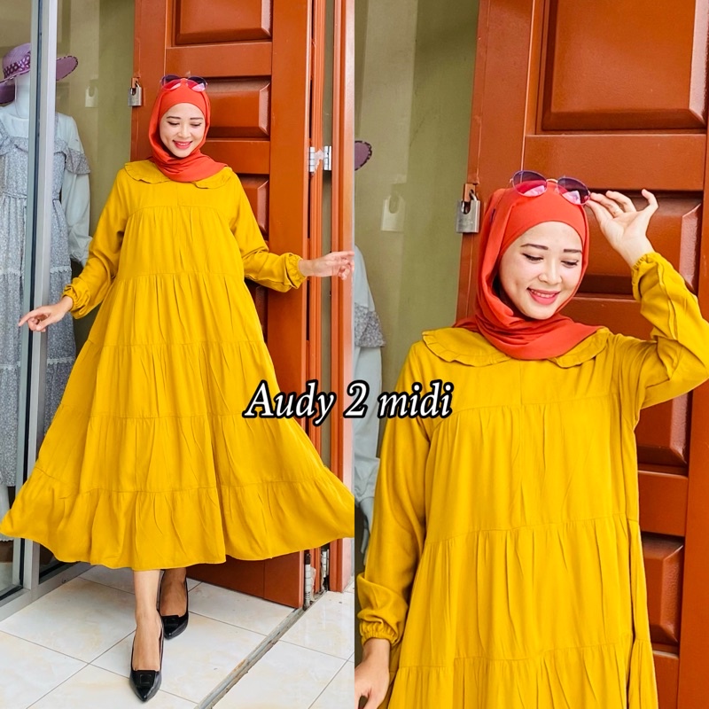 AUDY 2 / MIDI DRESS KATUN TWILL