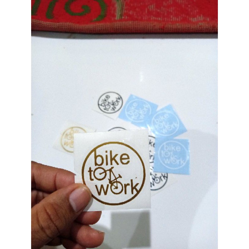 

stiker bike to work ukuran 4X4cm