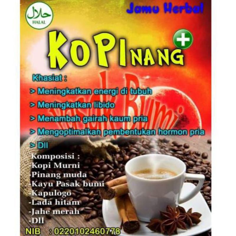 

KOPINANG KOPI PINANG MUDA OBAT KUAT OBAT TAHAN LAMA 100% HERBAL (Netto 45 gr untuk 6x seduh)