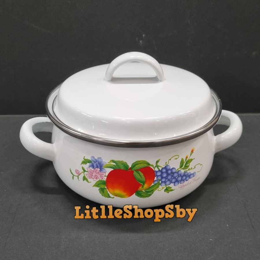 Panci Enamel Kecil Minipot 14cm Apple Anggur