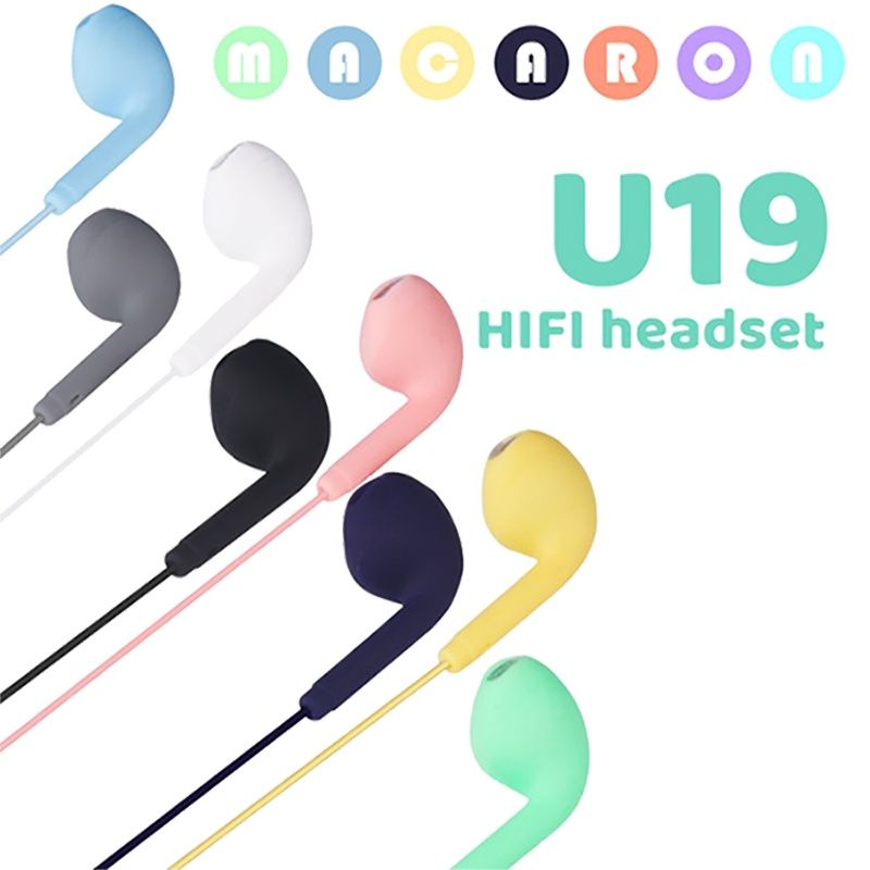 Headset Handsfree Macaron Earphone Warna Warni Hifi Extra Bass