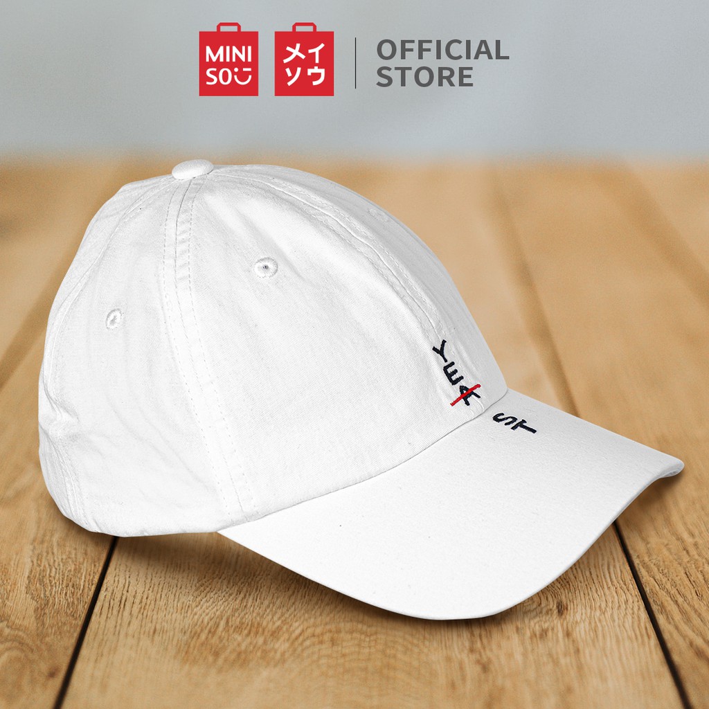 Miniso  Official Printed baseball cap Topi  Bisbol Pria dan   Miniso  Official Printed baseball cap Topi  Bisbol Pria dan