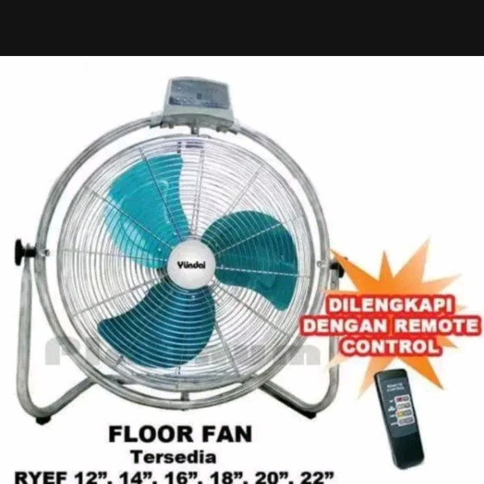 kipas angin besi yundai 22inchi remut floor fan