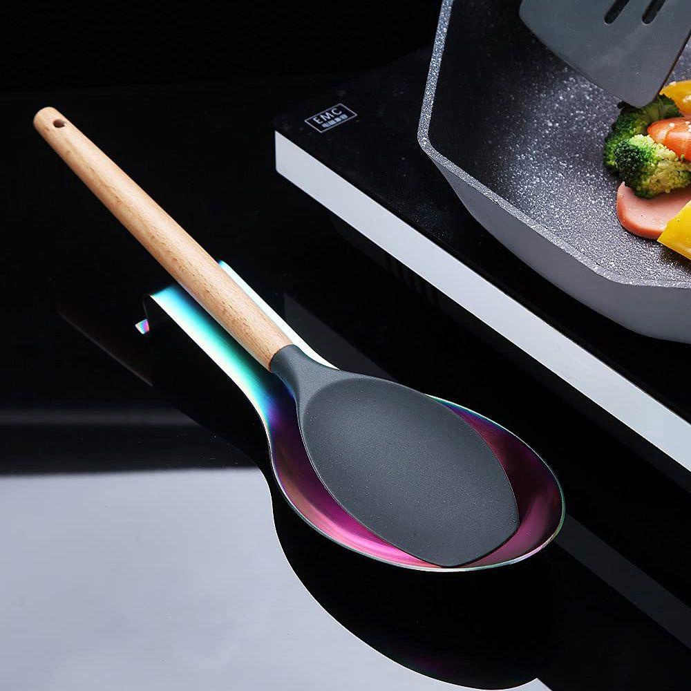 [Elegan] Spoon Rest 1PC Heavy Duty Restoran Rak Sendok Makan Alat Penyimpanan Dapur Spatula Berdiri