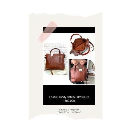 FOSSIL FELICITY satchel brown