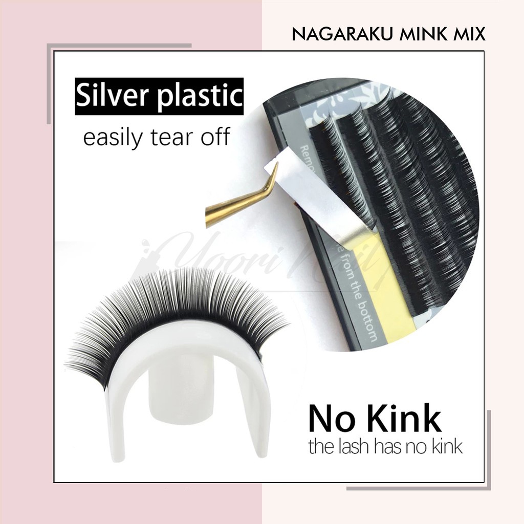 Nagaraku mink mix lashes mix lash bulumata extension natural mix size