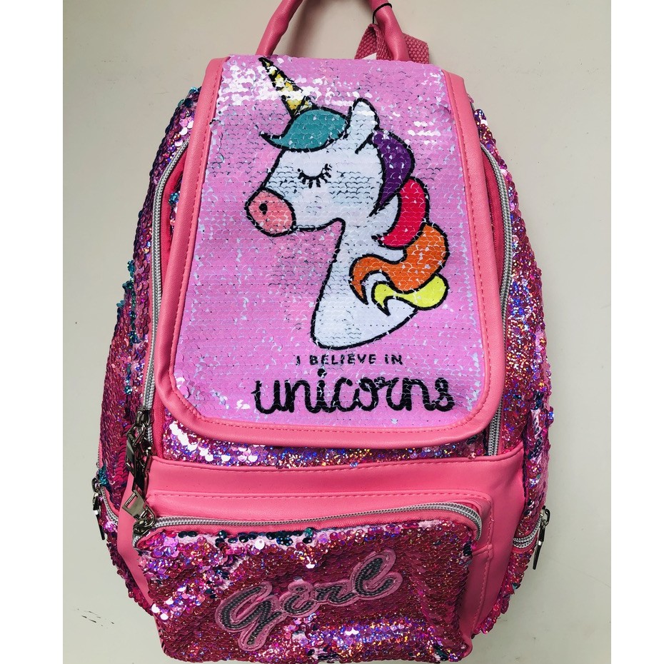 Tas glitter mote payet tas anak unicorn