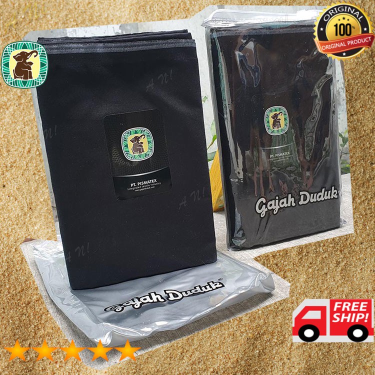Kain Sarung G24-11 Gajah Duduk Dewasa Original Hitam Polos Tenun