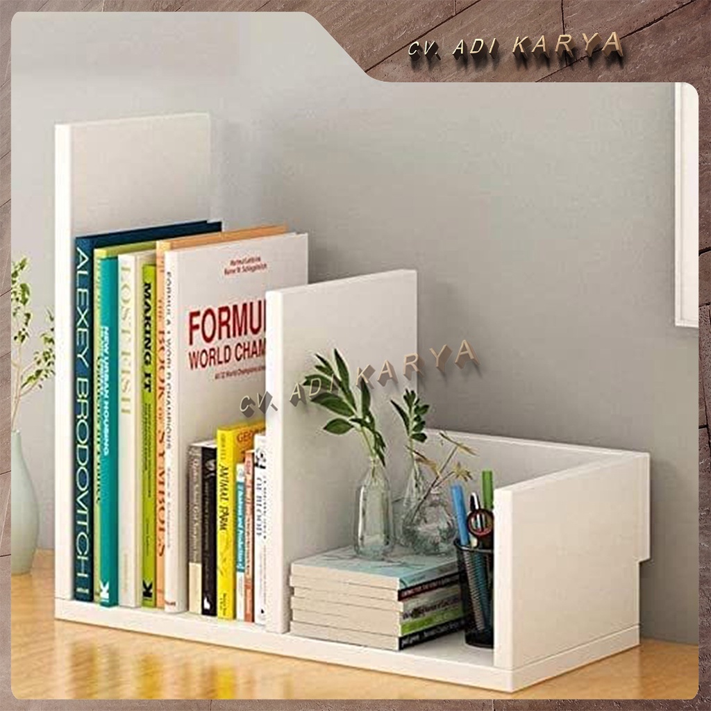 Rak Buku Portable Kayu Kuat Kokoh Kotak Buku Mini Rak Serbaguna Minimalis Ekonomis HRB103