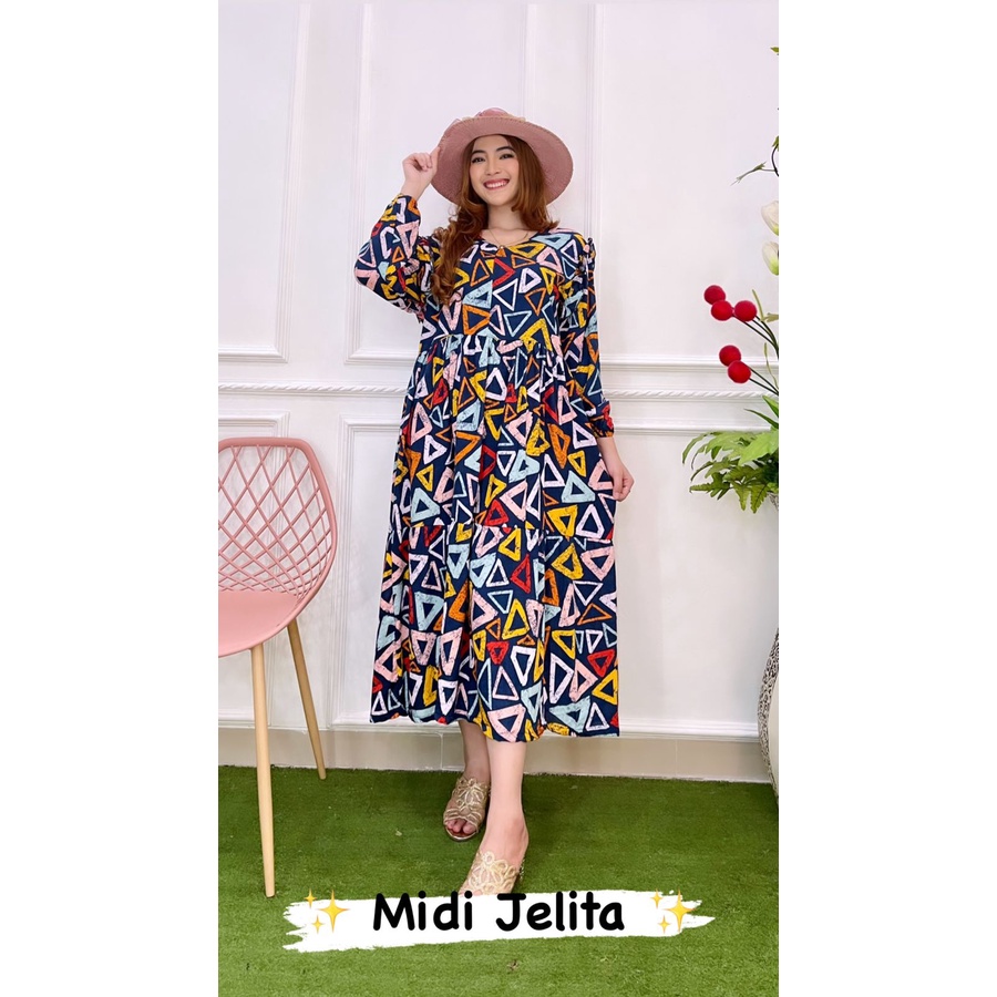 Midi Dress/Midi jelita by ratu/Midi dress motif