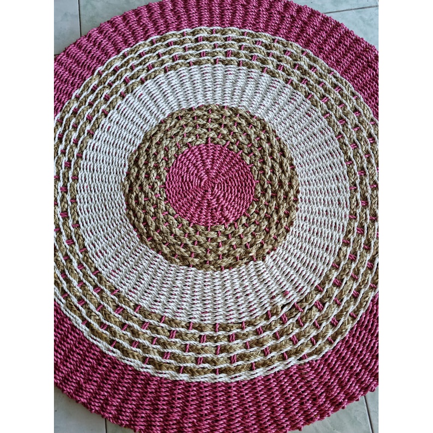 RUG SEAGRESS / KARPET ROTAN SINTETIS / KARPET BULAT ANYAM ( ISI 8)