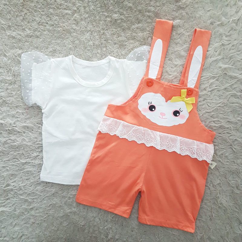 Setelan Bunny Overall set