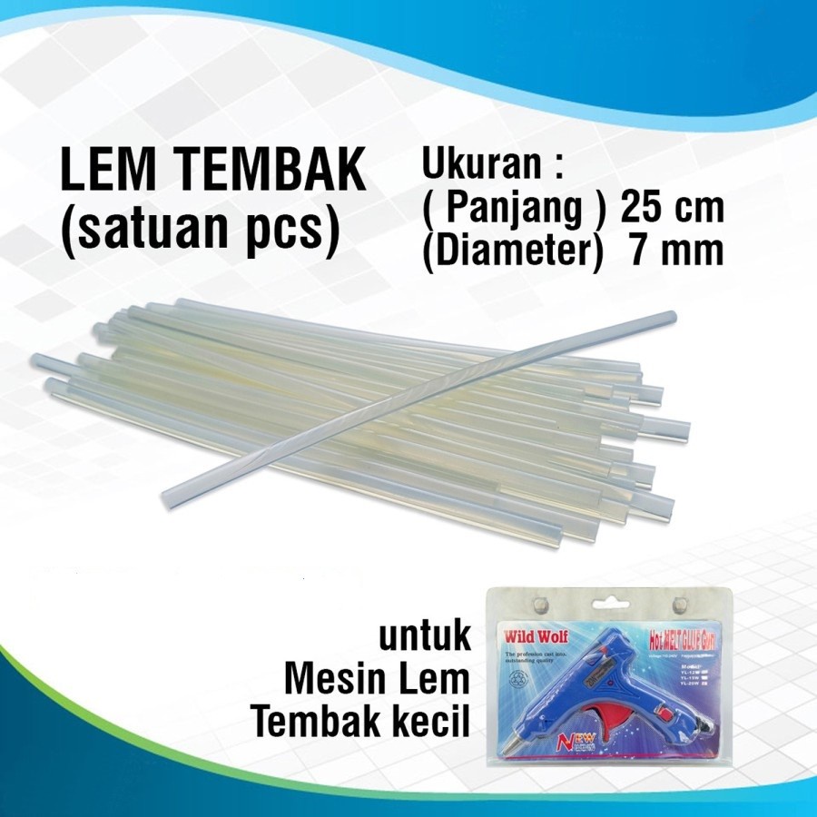 Barangunik2021-Isi Ulang Lem Tembak Lilin / Refill Glue Gun Stick 7mm 25 cm