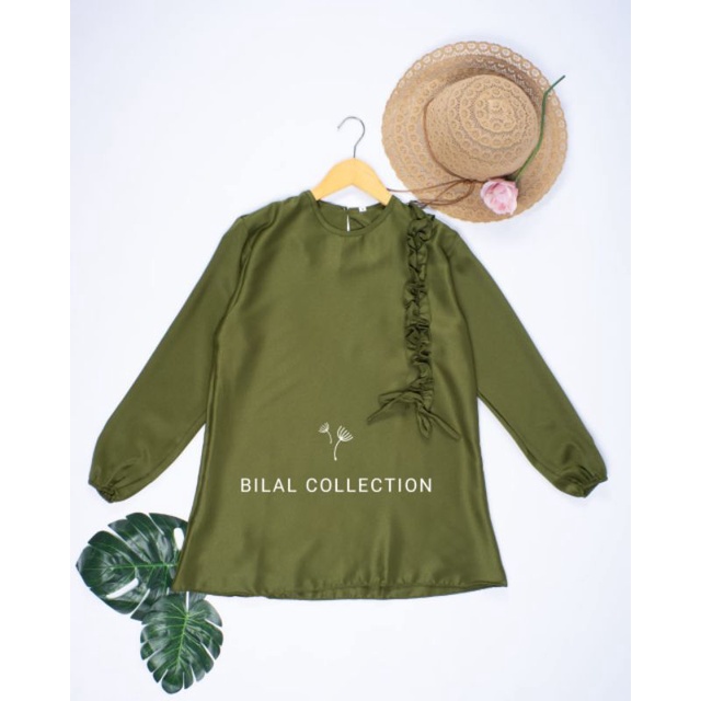 ATASAN DAYANA /ATASAN WANITA CEWEK / BAJU PESTA / ATASAN SIMPEL /ATASAN POLOS /ATASAN BLOUSE/ATASAN LENGAN PANJANG/ATASAN LENGAN PANJANG FASHION MUSLIM / ATASAN LENGAN PANJANG JUMBO-Army