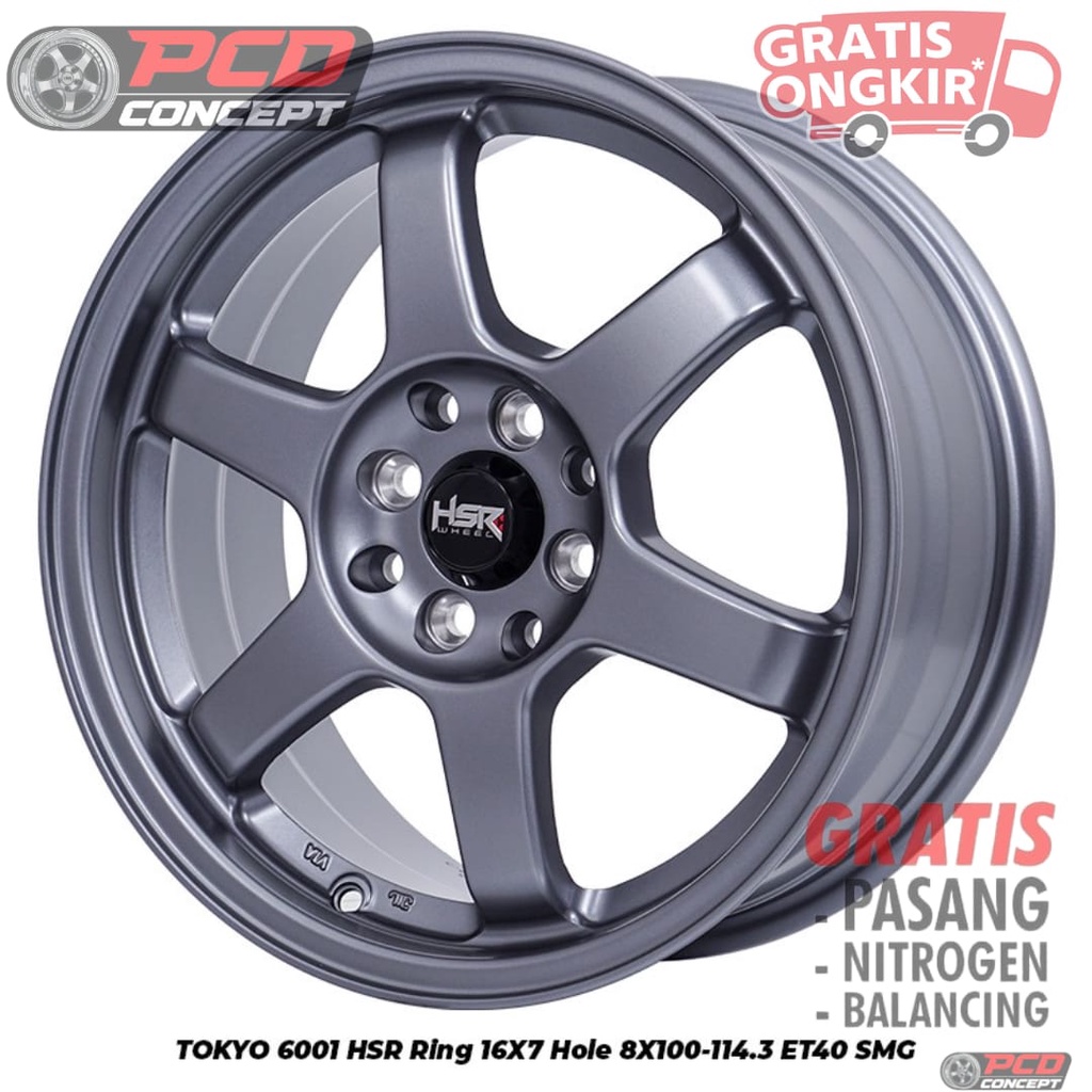PELEK MOBIL R16 HSR WHEEL TOKYO R16 JAZZ YARIS WULING CONVERO R16 SEMI MATT GREY