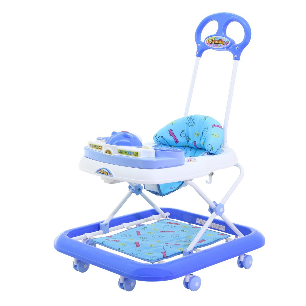 Baby Walker Family FB181F Beruang Musik & Lampu Baterai AA 2 in 1 Alat Belajar Jalan & Dorongan Bayi