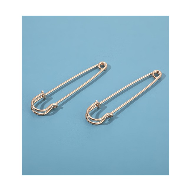 LRC Anting Tusuk Fashion Golden Geometric Alloy Paper Clip D64368