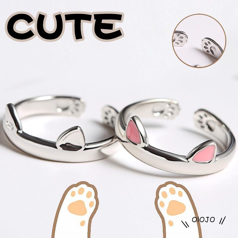 【COD】Cincin Terbuka Adjustable Model Telinga Kucing Simpel Untuk Wanita