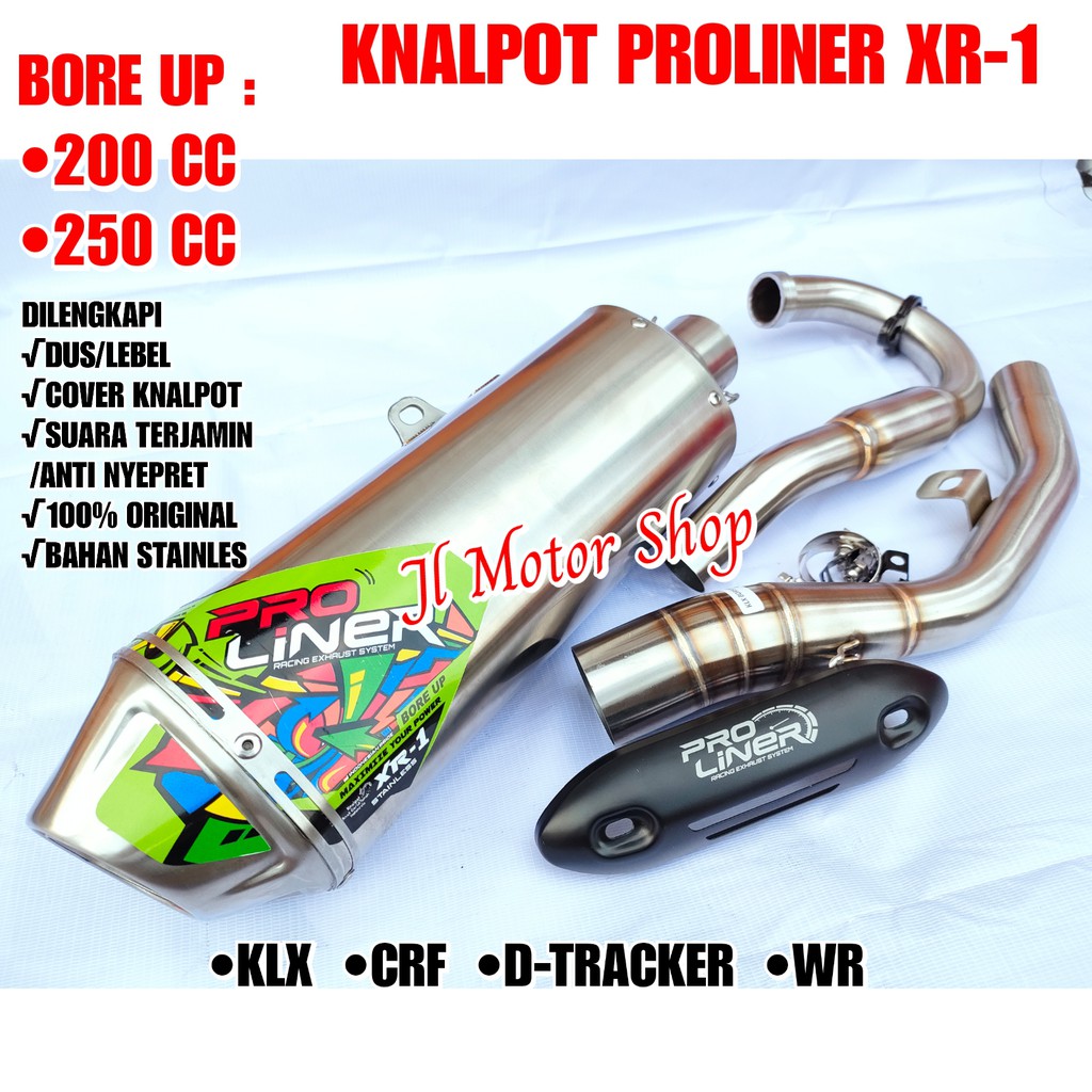 Knalpot Pro Liner Proliner XR1 XR-1 KLX 150 D-Tracker CRF 150 WR155 CRF150 BORE UP 200 250 CC