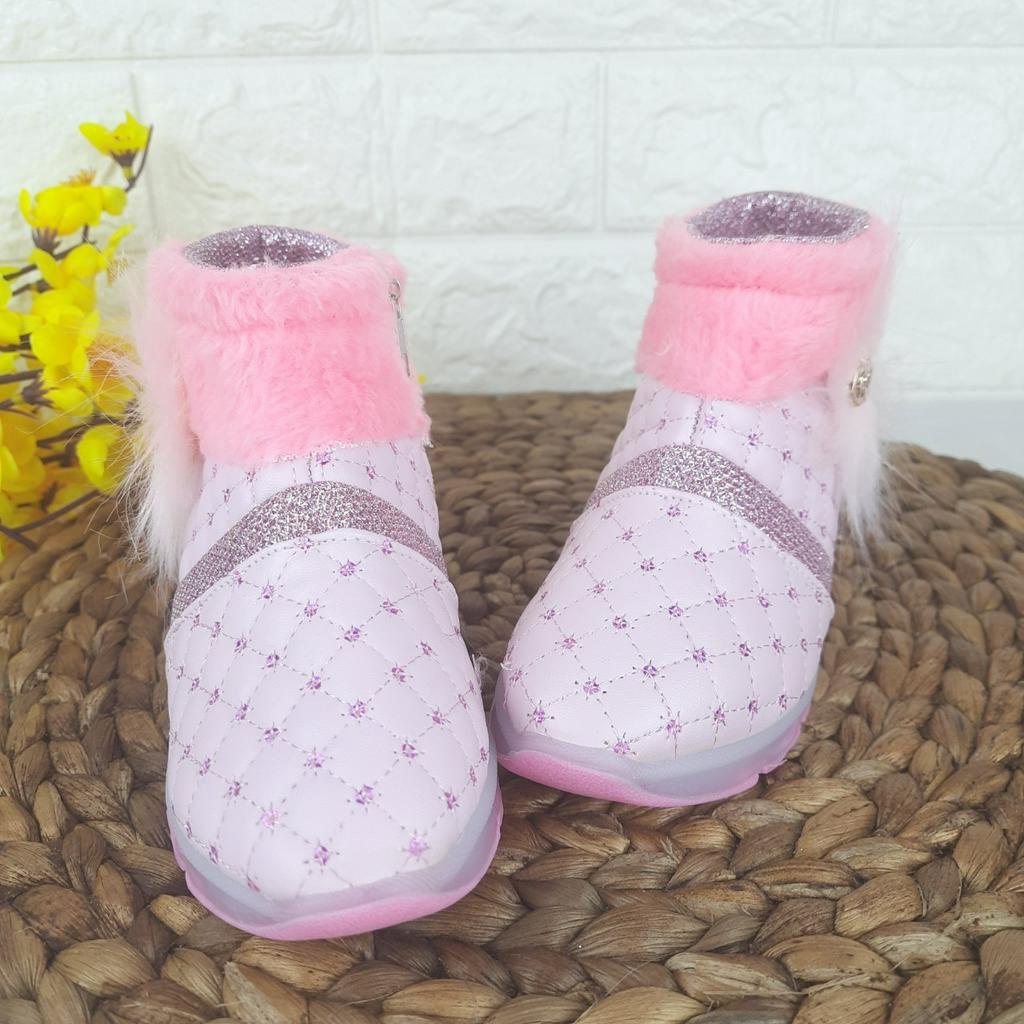 [TAMAN SEPATUKU] SEPATU TRENDY MURAH BOOTS PINK PUTIH LUCU ANAK PEREMPUAN 3 4 5 6 TAHUN DAX01