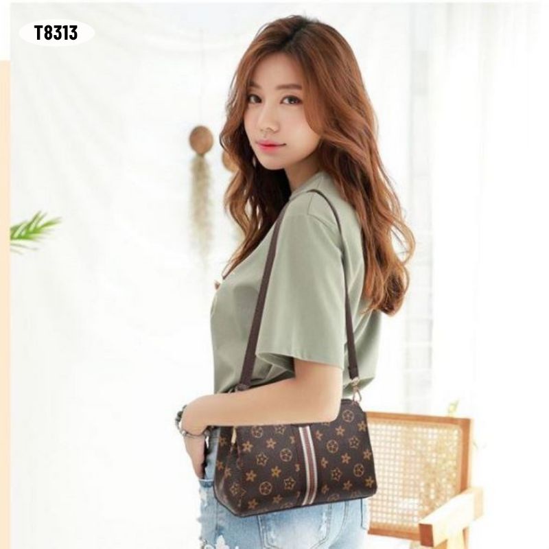 [IMPORT] T8313 - TAS SELEMPANG WANITA FASHION IMPORT - DAPAT 2 TALI - 76BAGSTORE