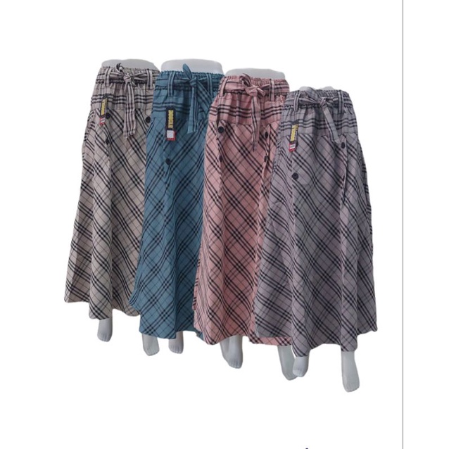 PG - ROK TARTAN PAYUNG PANJANG//ROK MOTIF KOTAK