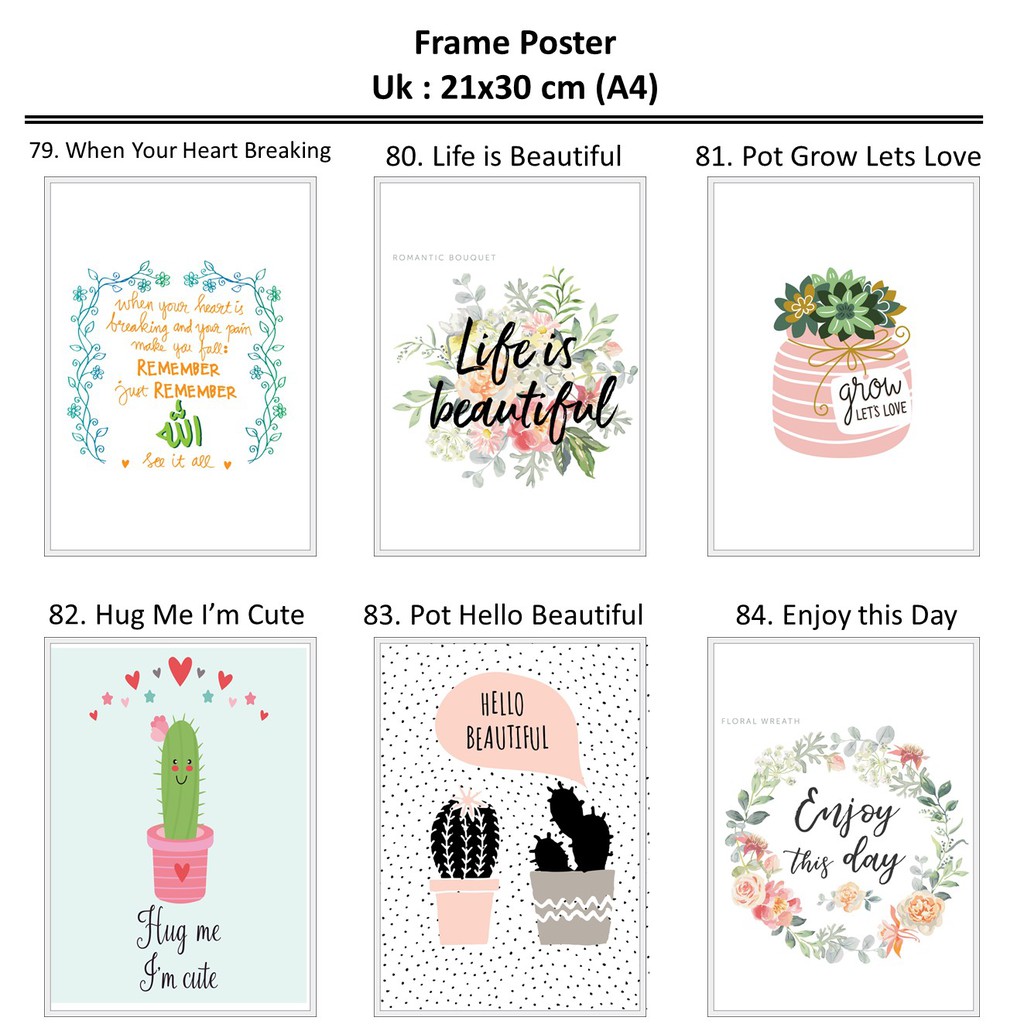 Poster Home Wall Decor Hiasan  Dinding Dekorasi Rumah 