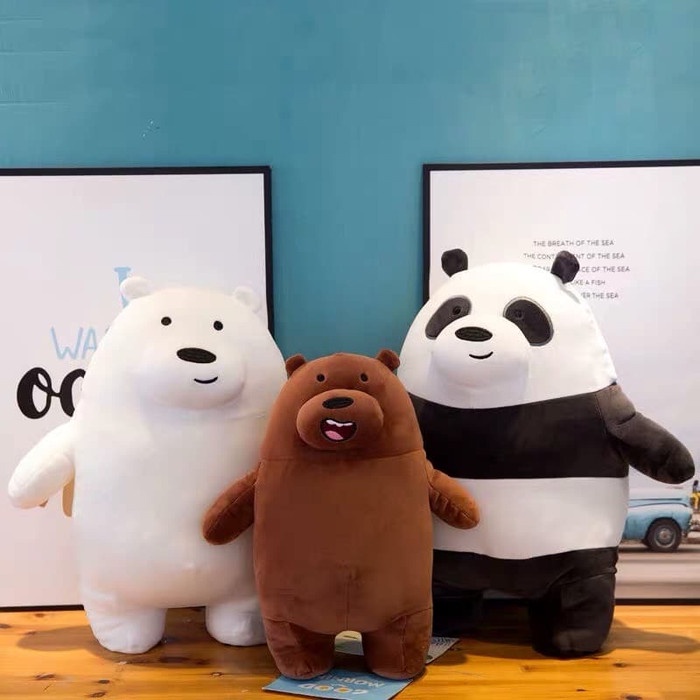 BONEKA WE BARE BEAR SITTING PANDA/GRIZZLY/ICE BEAR SUPER LEMBUT