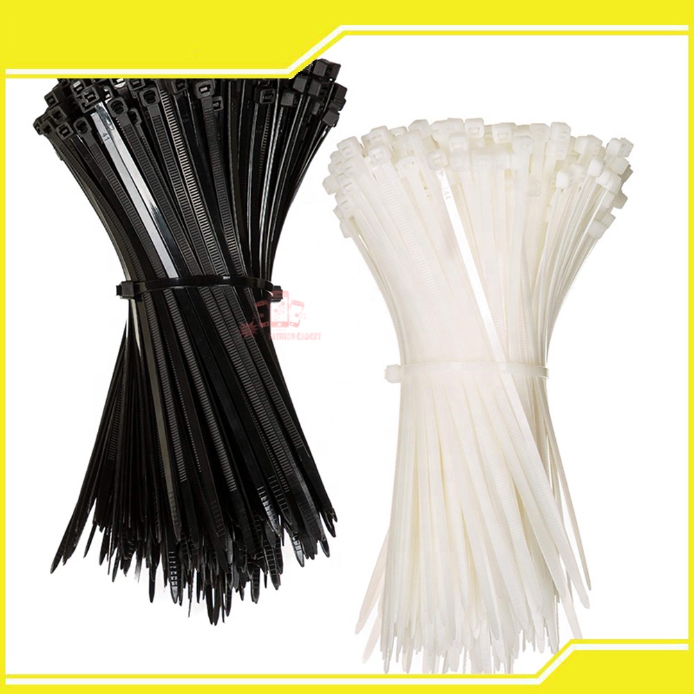 Kabel Tis Tali Kabel Ties 100 MM 10 CM /  150MM 15CM / 200 MM 20 CM 1 Bungkus Isi 100 Pcs Cable Tie Tali Pengikat Plastik Tali Ties Tali Kabel Tis Tali Pengikat Kabel