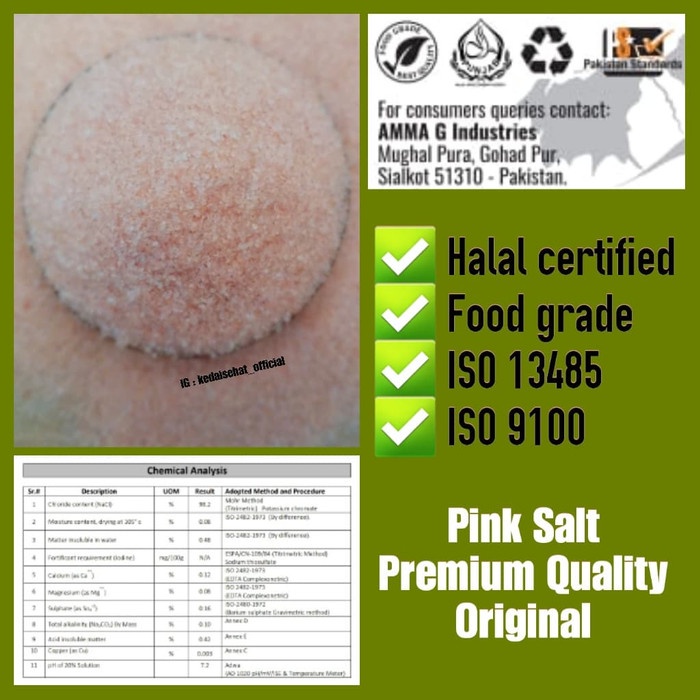

uuttudd Himalayan Salt Pink Rock Salt Extra Fine 250Gr - Garam Himalaya 250Gr Fsfs201