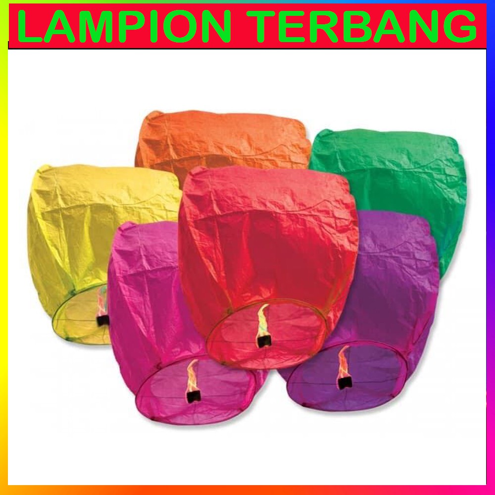 Lampion Terbang /Lentera Terbang / Flying Sky Lanterns Lentera Terbang Lampion Kertas (Warna Warni)