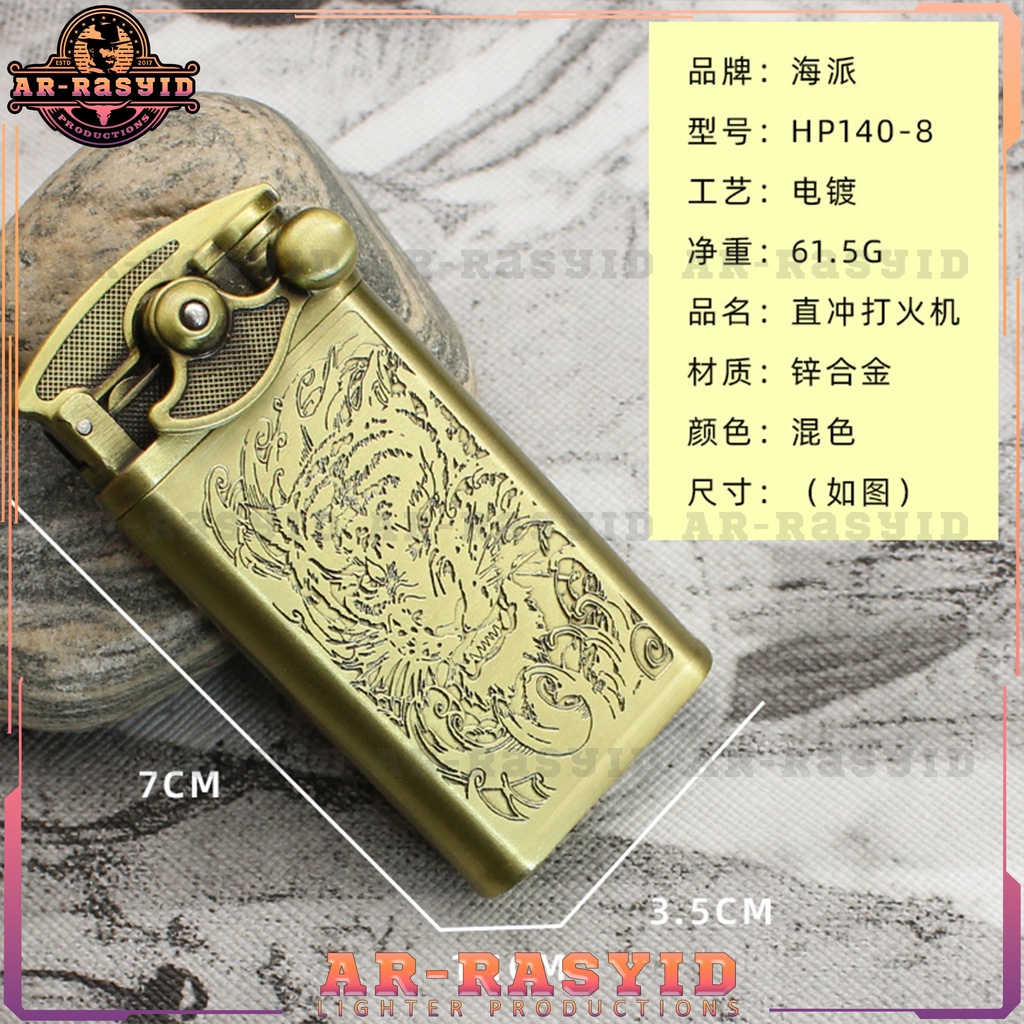 BISA COD! Korek Api Las Gas Gold Rocker lighter HP 140-8