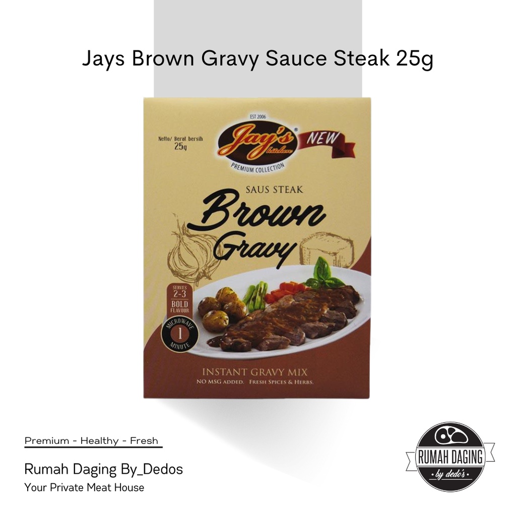 

JAYS BROWN GRAVY SAUCE STEAK 25g | HERBS BUMBU DAGING SAUS DRESSING REMPAH