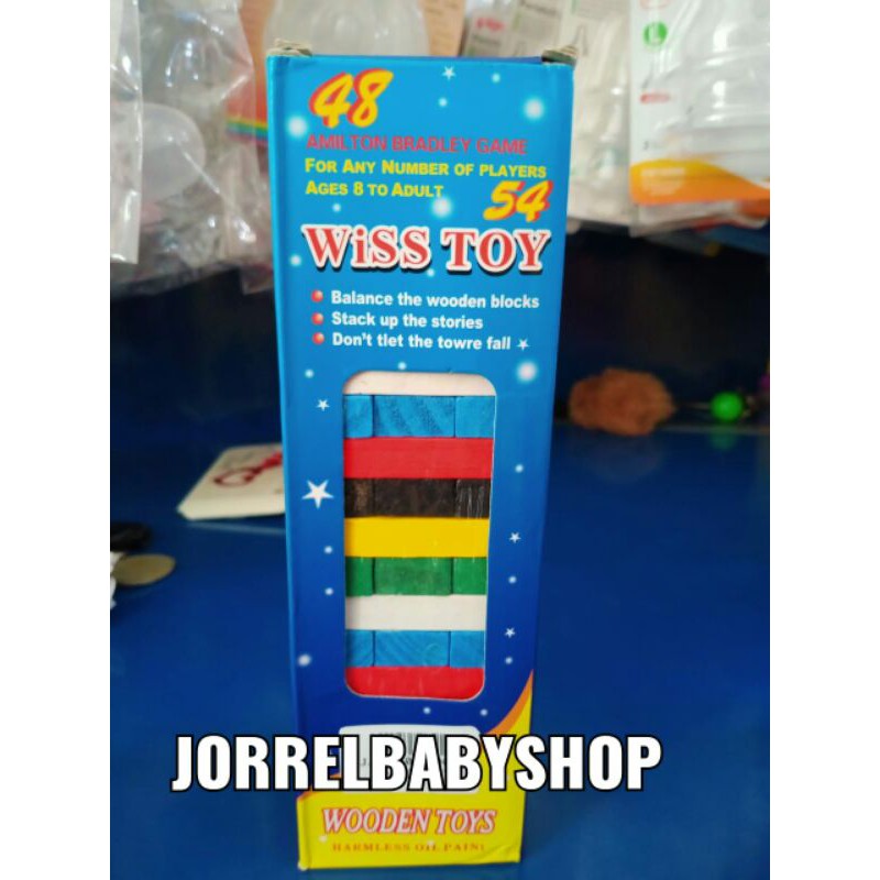 Permainan Uno Stako Kayu Balok 4 Dadu Wooden Block/Uno Warna/Uno Angka