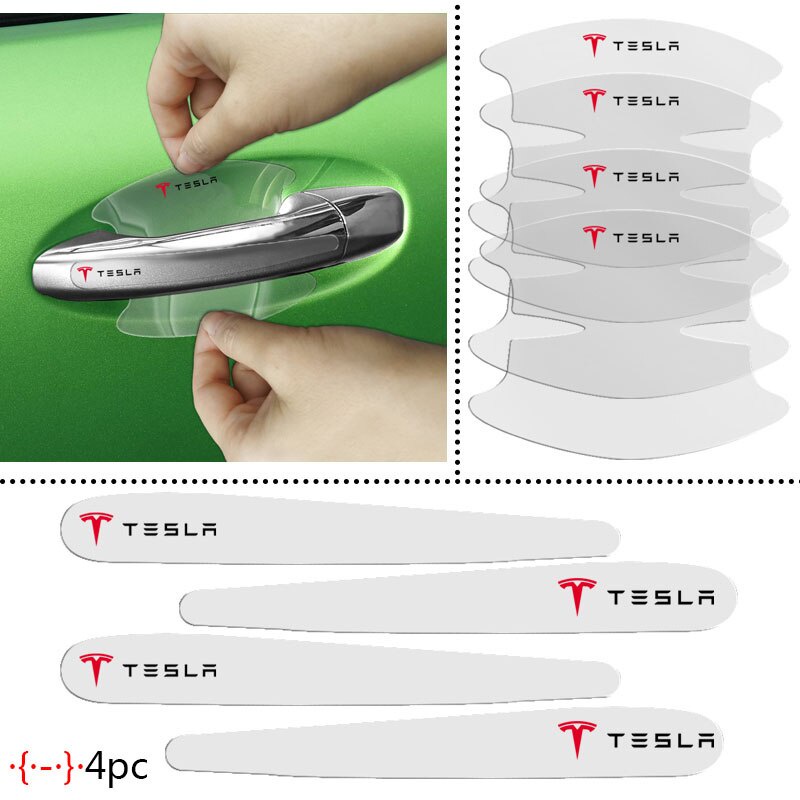 8pcs Stiker Film Pelindung Gagang Pintu Untuk Teslas Model 3 2021 Model S X Y