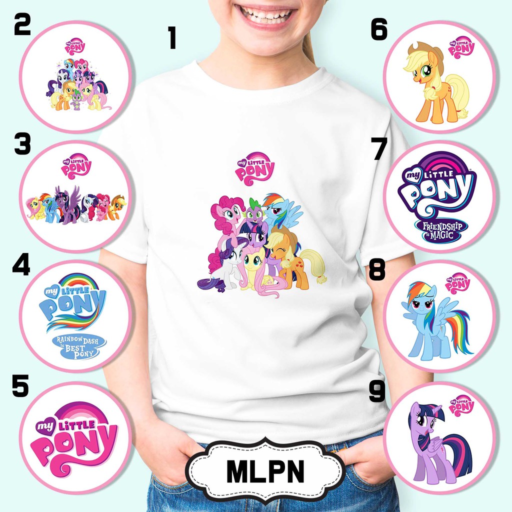 [KAOS ANAK] MyLittlePony oblong custom tshirt laki perempuan boy girl santai rumah nama katun cotton