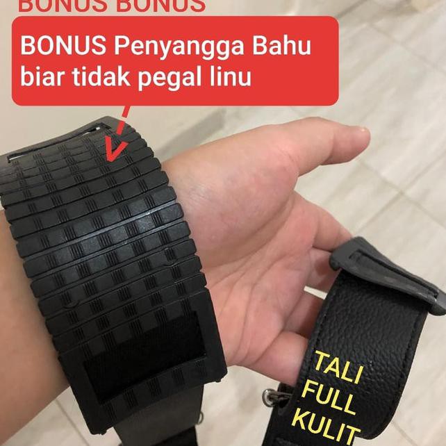 ✪ PROMO TAS SELEMPANG PRIA✪ TALI SELEMPANG TAS KULIT / STRAP TAS KULIT HITAM ,TAS SLEMPANG PRIA