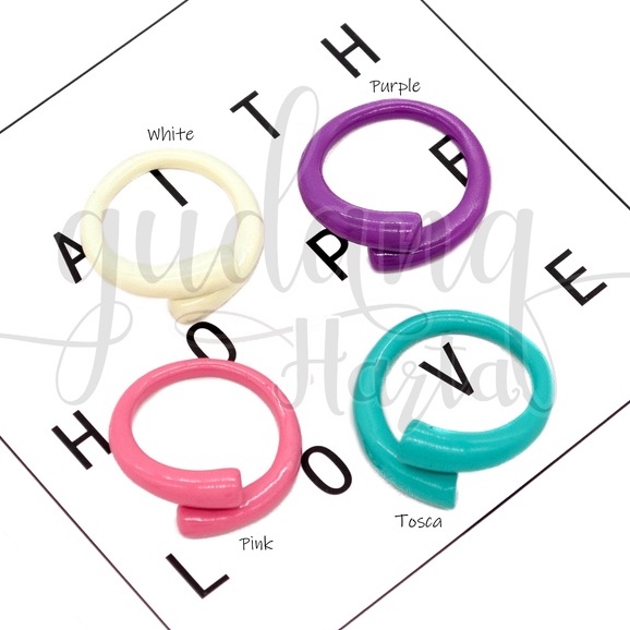 Cincin Simple Pastel Color Ring Motif Warna Polos GH 206124