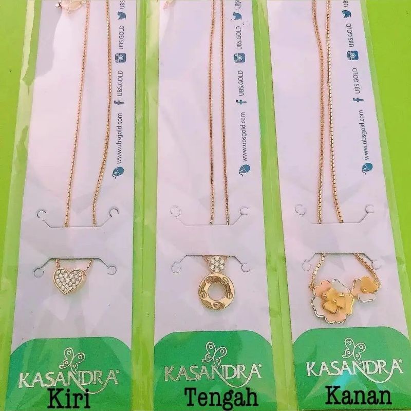 Kalung variasi mata love, cartierr, bunga 3 warna rantai italy UBS 8K 375