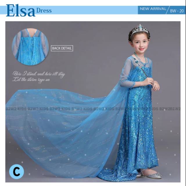 Dress princess elsa frozen | Shopee 