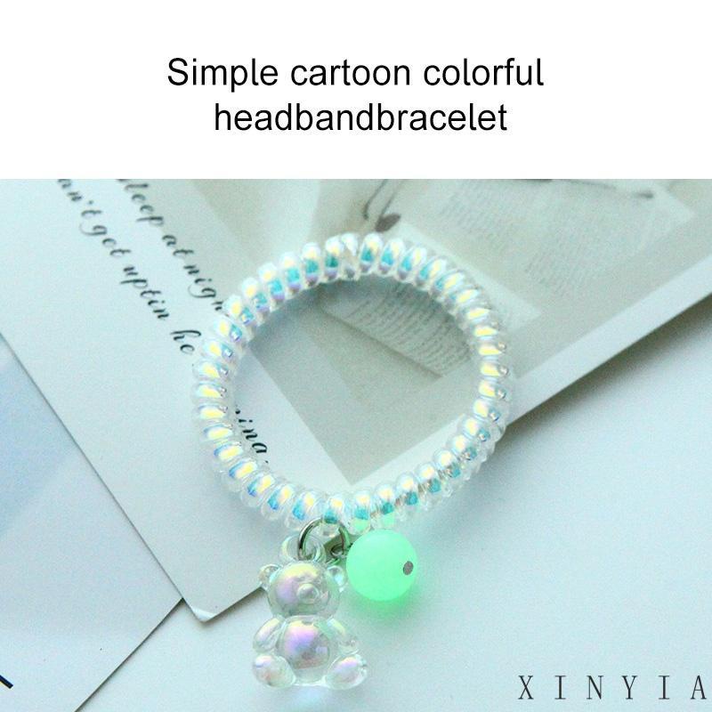 Xia.id Gelang Tangan Tali Desain Kartun Beruang Astronot Luminous Multi Warna Simple Aksesoris Wanita