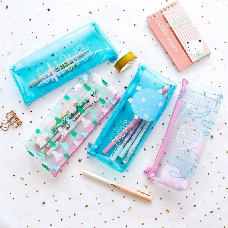 

Tempat Pensil / Tempat Makeup / Case Serbaguna - Motif Cactus
