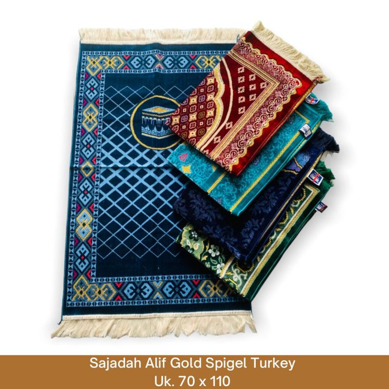 Sajadah Alif Turki Gold Spigel Sejadah Turky