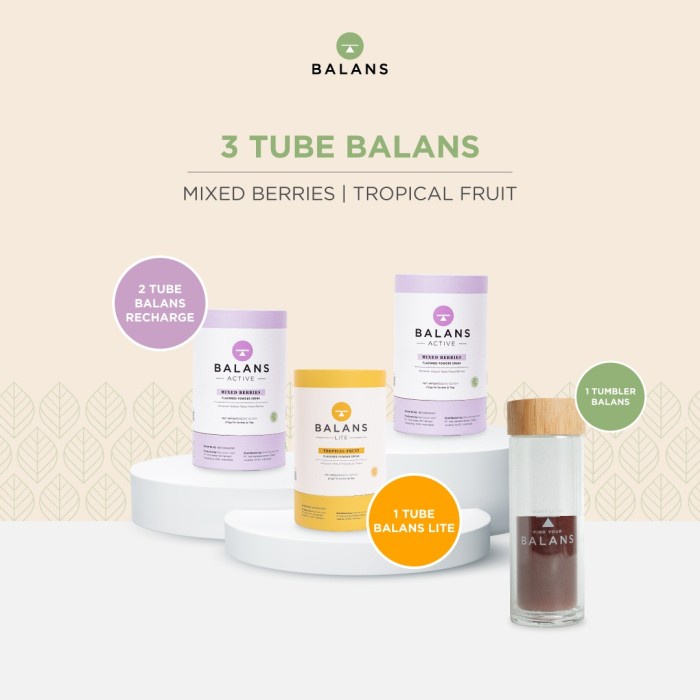 

[MURAH ORIGINAL] Balans 2 Recharge + 1 Active Free Tumbler | Fiber&Probiotics Drink - 2active+1lite